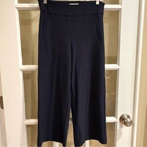 Korye Cropped Wide Leg Pants Stretch Career Casual Pull On Black Size Large